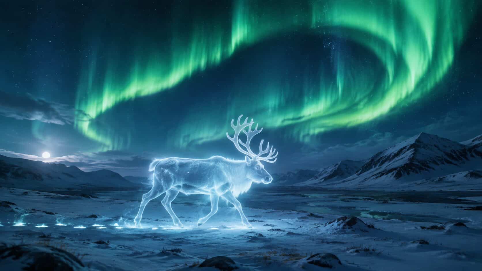 caribou mythologique chamanique esprit guide toundra hiver caribou mythologique chamanique esprit guide toundra hiver