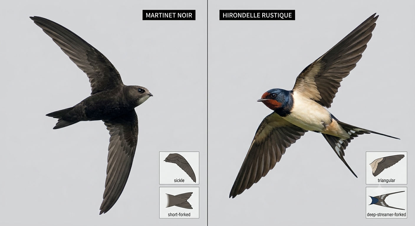 martinet noir vs hirondelle comparatif identification differences martinet noir vs hirondelle comparatif identification differences