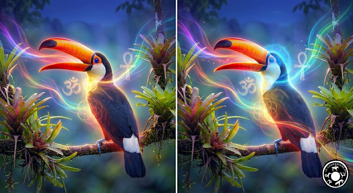 toucan signification spirituelle expression communication couleurs chakras verite