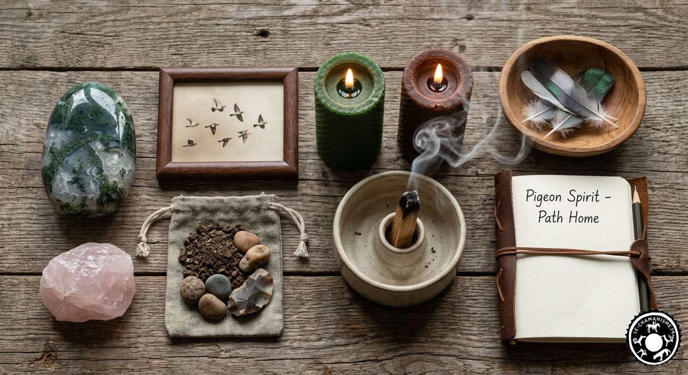 pratiques rituels meditation palombe animal totem retour foyer