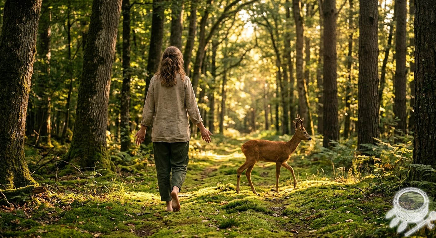 méditation chevreuil animal totem pratique spirituelle rituel forêt