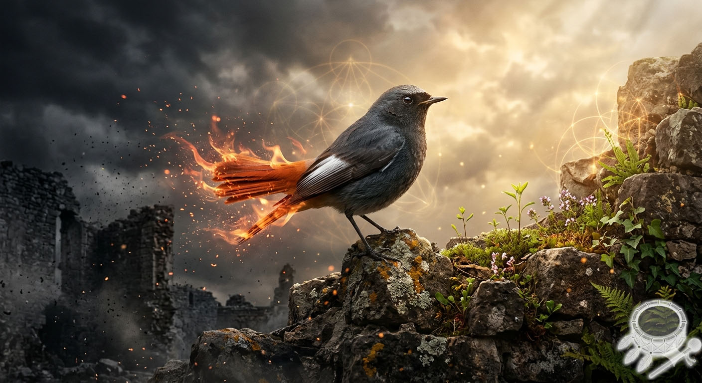 rougequeue noir symbolique spirituelle queue rouge feu adaptation